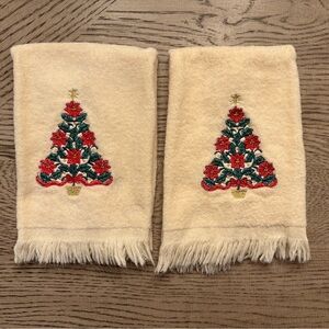 Festive Christmas Tree Embroidered Towels